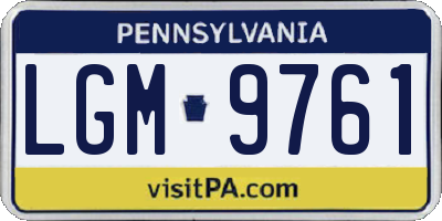PA license plate LGM9761