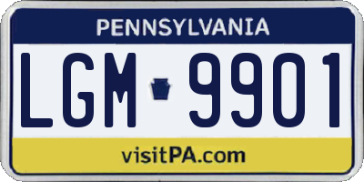 PA license plate LGM9901