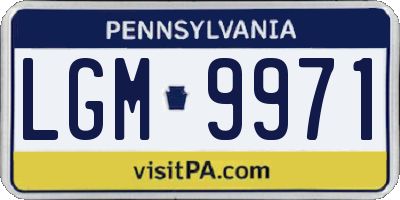 PA license plate LGM9971