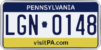 PA license plate LGN0148