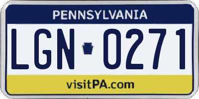 PA license plate LGN0271