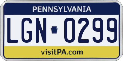 PA license plate LGN0299