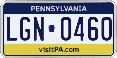 PA license plate LGN0460