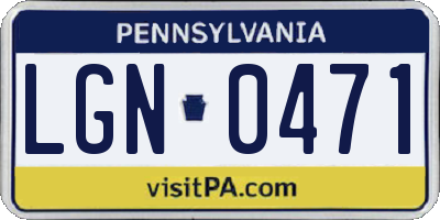 PA license plate LGN0471