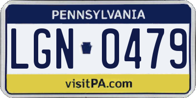 PA license plate LGN0479