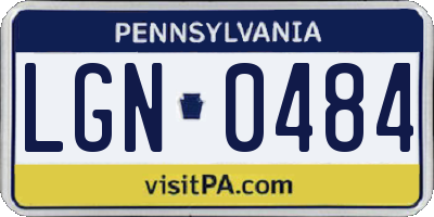 PA license plate LGN0484