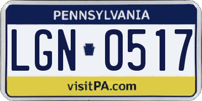 PA license plate LGN0517