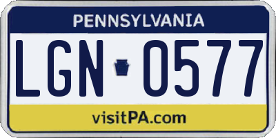 PA license plate LGN0577