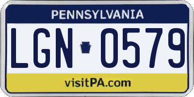 PA license plate LGN0579