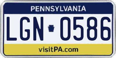 PA license plate LGN0586