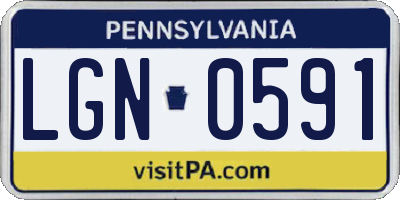 PA license plate LGN0591