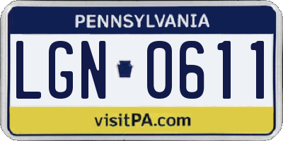PA license plate LGN0611