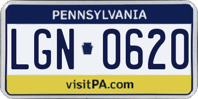 PA license plate LGN0620