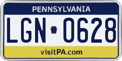 PA license plate LGN0628