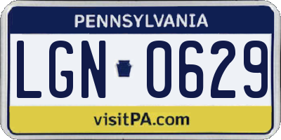 PA license plate LGN0629