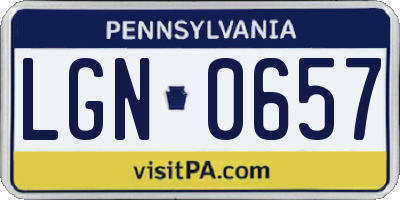 PA license plate LGN0657