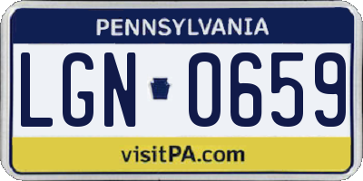 PA license plate LGN0659