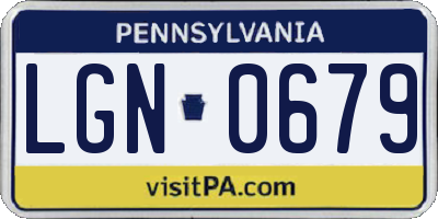 PA license plate LGN0679