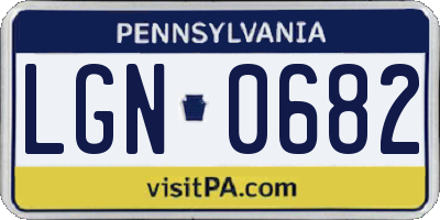 PA license plate LGN0682