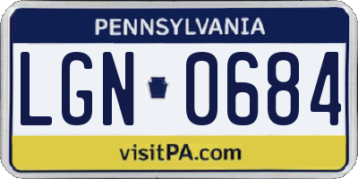PA license plate LGN0684