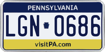 PA license plate LGN0686