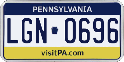 PA license plate LGN0696