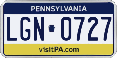 PA license plate LGN0727