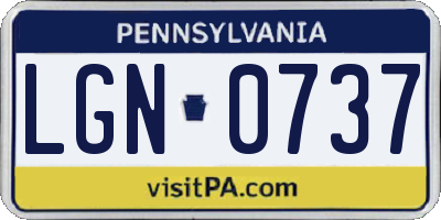 PA license plate LGN0737