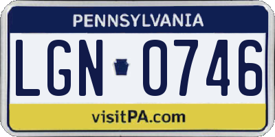 PA license plate LGN0746