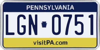 PA license plate LGN0751