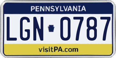 PA license plate LGN0787