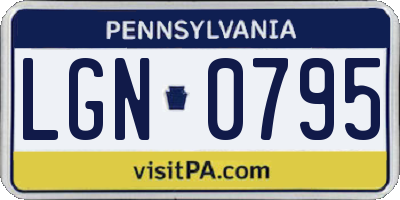 PA license plate LGN0795