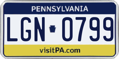 PA license plate LGN0799