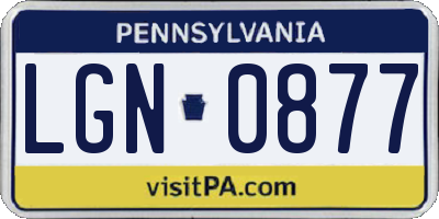 PA license plate LGN0877