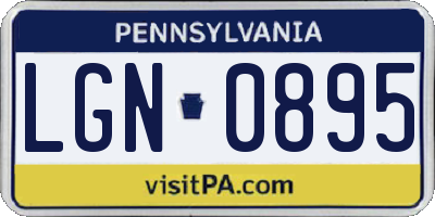 PA license plate LGN0895