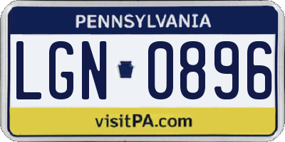 PA license plate LGN0896