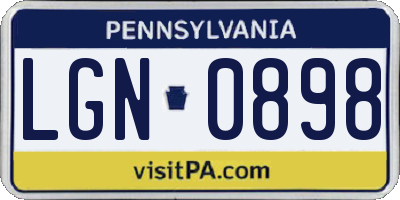 PA license plate LGN0898