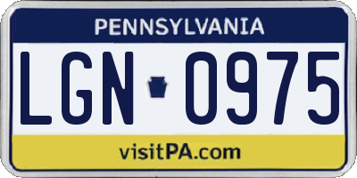 PA license plate LGN0975