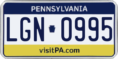 PA license plate LGN0995