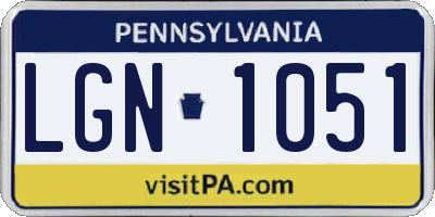 PA license plate LGN1051