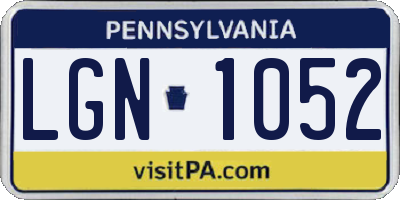 PA license plate LGN1052