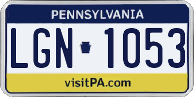 PA license plate LGN1053