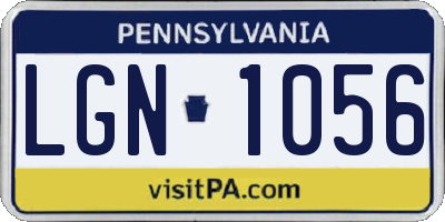 PA license plate LGN1056