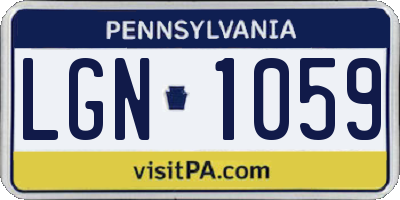 PA license plate LGN1059