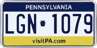 PA license plate LGN1079