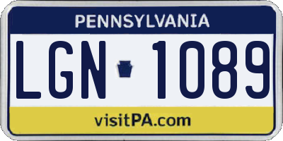 PA license plate LGN1089