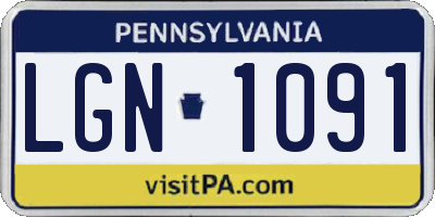 PA license plate LGN1091