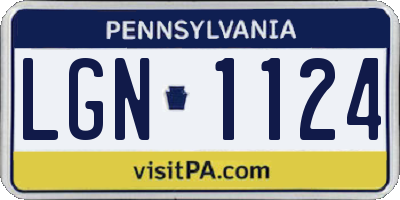 PA license plate LGN1124