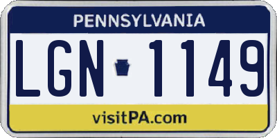 PA license plate LGN1149