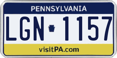 PA license plate LGN1157